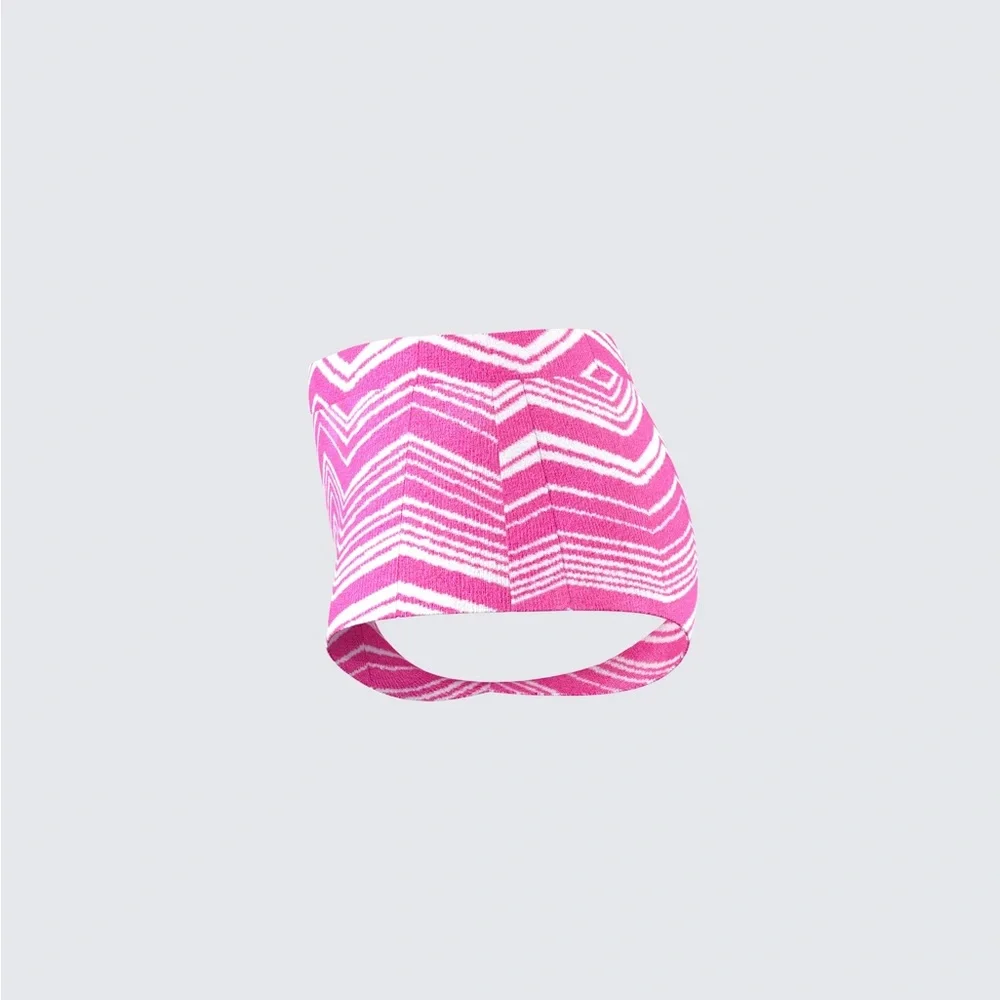 Finesse Irie Pink Zig Zag Knit Booty Short - Picture 3 of 7